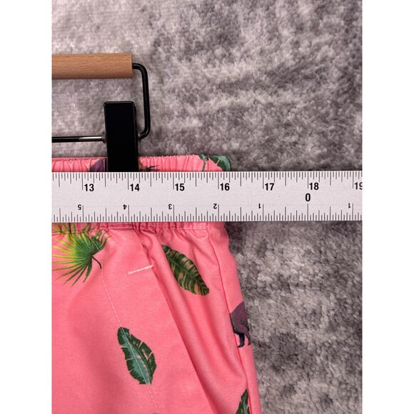 OAS Swim Trunks XL Mens Pink Dinosaur Print Drawstring Waist Lined Swimwear - Picture 3 of 6